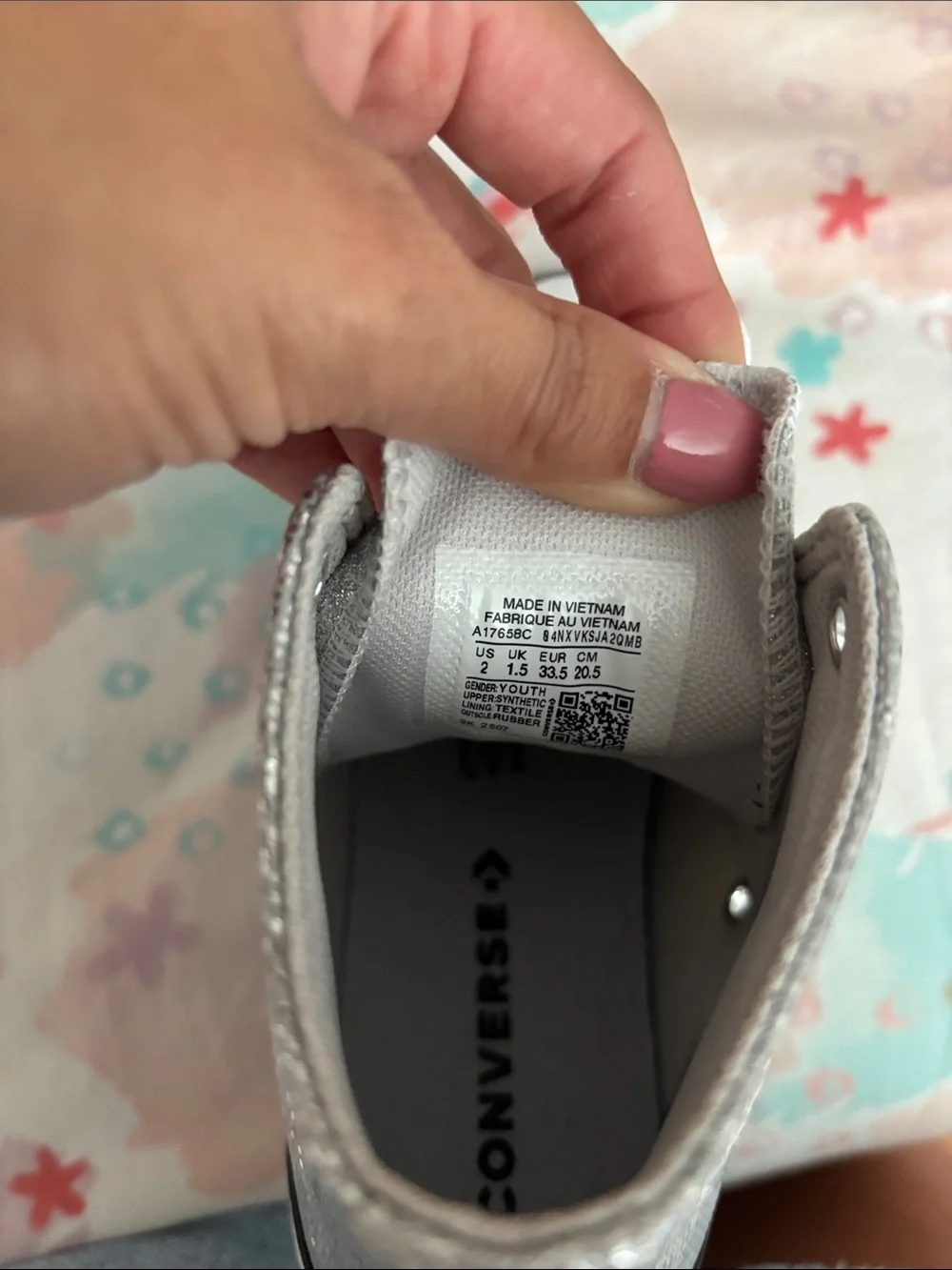 Converse Kids Silver Glitter High-Top Sneakers
